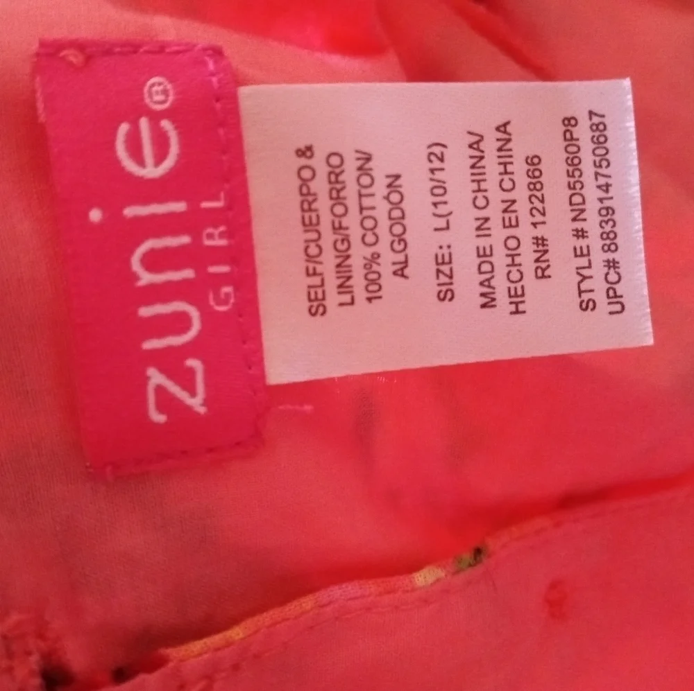 Zunie Sleeveless Summer Dress Size L ( 10-12)